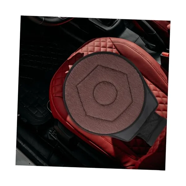 360° Rotating Car Seat Pad Elderly Swivel Cushion for Comfort Breathable Cooling Sturdy Support,Coffee
