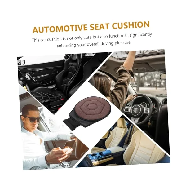 360° Rotating Car Seat Pad Elderly Swivel Cushion for Comfort Breathable Cooling Sturdy Support,Coffee