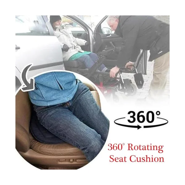 360 Rotating Seat Cushion, 2024 New upgrad Beneficial 360 Rotating Seat Cushion for Car with Supportive Memory Foam, Swivel Car Seat for Elderly, Non-Slip, Comfort Auto Rotating (Red B)