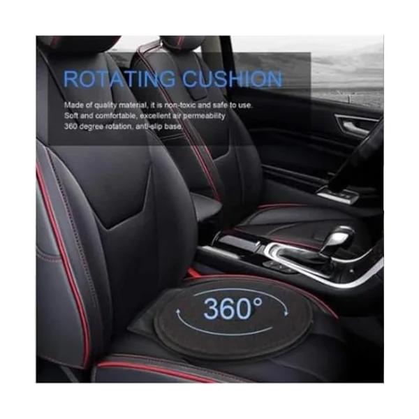 360 Rotating Seat Cushion, 2024 New upgrad Beneficial 360 Rotating Seat Cushion for Car with Supportive Memory Foam, Swivel Car Seat for Elderly, Non-Slip, Comfort Auto Rotating (Red B)