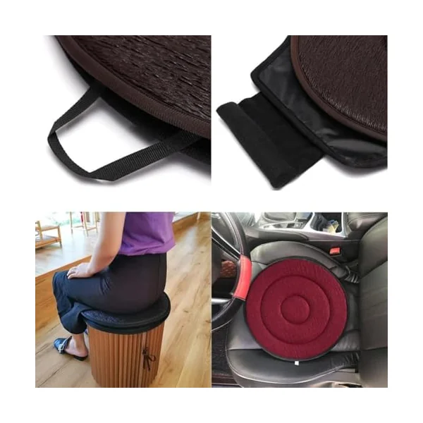 360 Rotating Seat Cushion, 2024 New upgrad Beneficial 360 Rotating Seat Cushion for Car with Supportive Memory Foam, Swivel Car Seat for Elderly, Non-Slip, Comfort Auto Rotating (Red B)