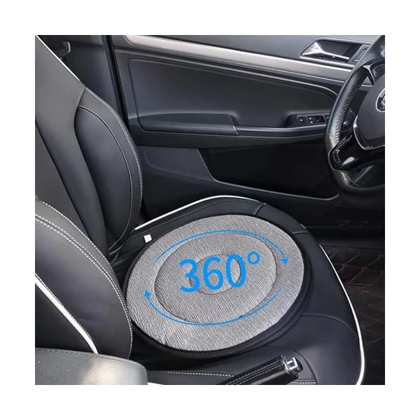 360° Rotating Seat Cushion for Car,15.7in Rotating Car Seat Cushion,Portable 360 Degree Swivel Car Seat,Elderly Support Memory Foam Cushion for Car Office Home (Black)