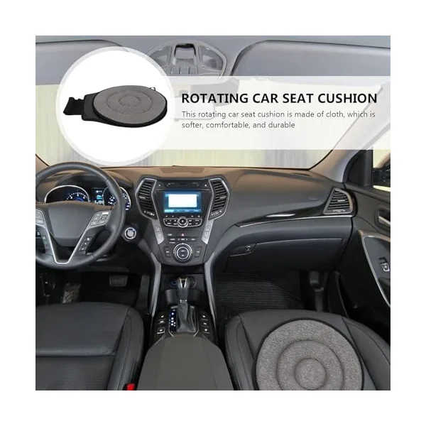 360° Rotating Seat Cushion for Car,15.7in Rotating Car Seat Cushion,Portable 360 Degree Swivel Car Seat,Elderly Support Memory Foam Cushion for Car Office Home (Black)