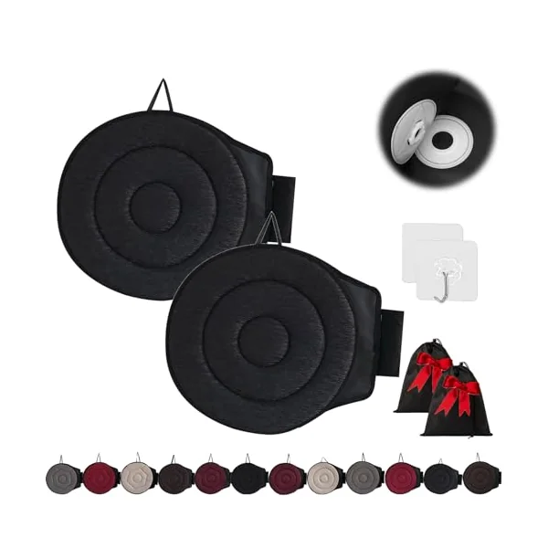 360 Rotating Seat Cushion for Car, Beneficial 360 Rotating Seat Cushion Elderly for Car, 360 Car Seat Swivel, Swivel Seat Cushion for Car for Elderly, for Those with Limited Mobility (2Pcs-A)