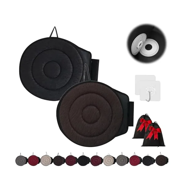 360 Rotating Seat Cushion for Car, Beneficial 360 Rotating Seat Cushion Elderly for Car, 360 Car Seat Swivel, Swivel Seat Cushion for Car for Elderly, for Those with Limited Mobility (2Pcs-B), Large