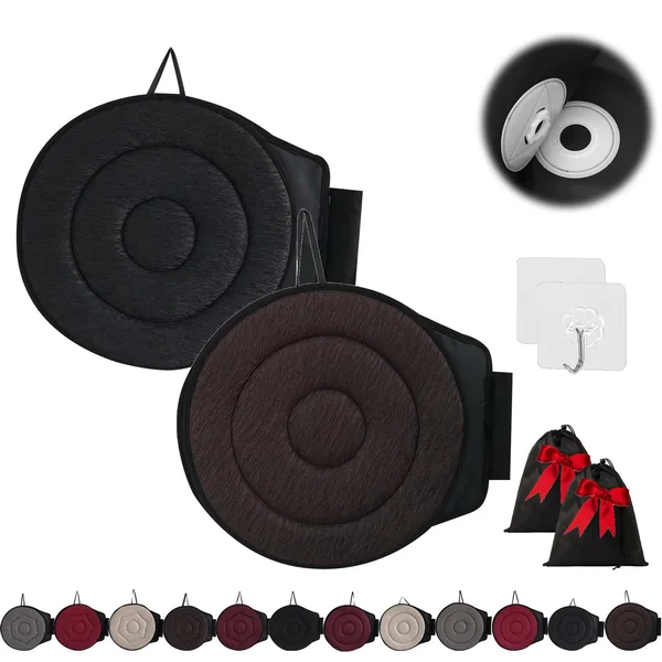 360 Rotating Seat Cushion for Car, Beneficial 360 Rotating Seat Cushion Elderly for Car, 360 Car Seat Swivel, Swivel Seat Cushion for Car for Elderly, for Those with Limited Mobility (2Pcs-B), Large