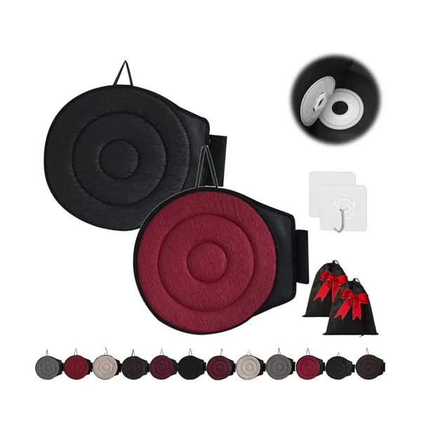 360 Rotating Seat Cushion for Car, Beneficial 360 Rotating Seat Cushion Elderly for Car, 360 Car Seat Swivel, Swivel Seat Cushion for Car for Elderly, for Those with Limited Mobility (2Pcs-C)