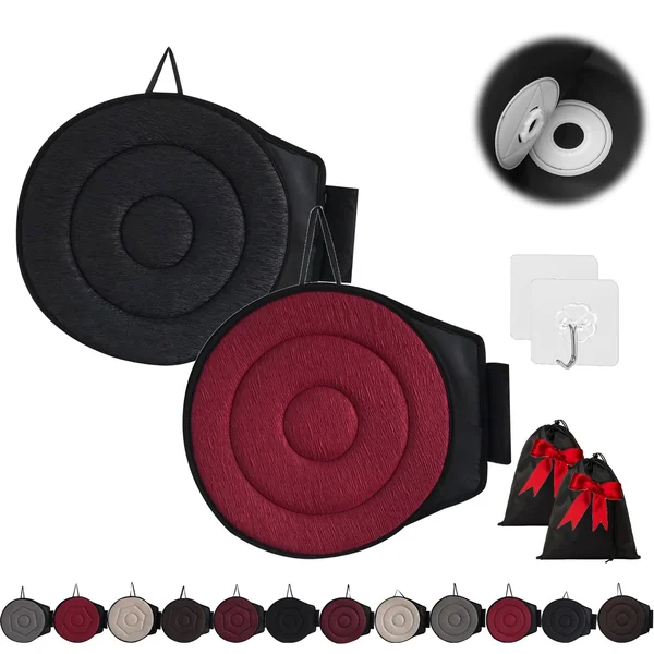 360 Rotating Seat Cushion for Car, Beneficial 360 Rotating Seat Cushion Elderly for Car, 360 Car Seat Swivel, Swivel Seat Cushion for Car for Elderly, for Those with Limited Mobility (2Pcs-C)