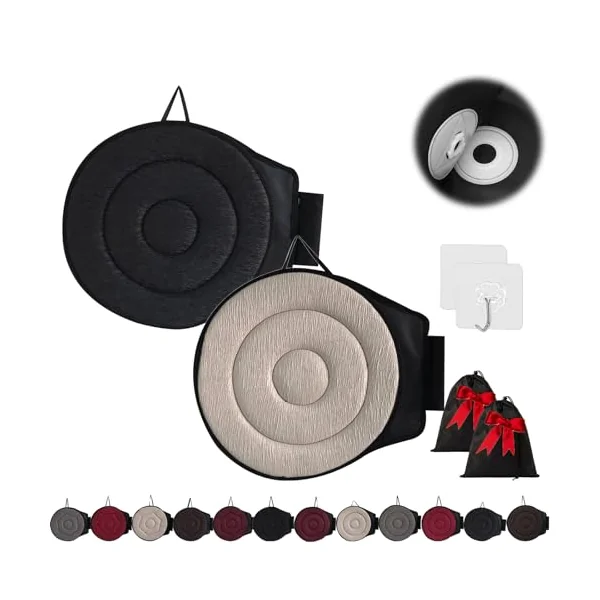 360 Rotating Seat Cushion for Car, Beneficial 360 Rotating Seat Cushion Elderly for Car, 360 Car Seat Swivel, Swivel Seat Cushion for Car for Elderly, for Those with Limited Mobility (2Pcs-F)