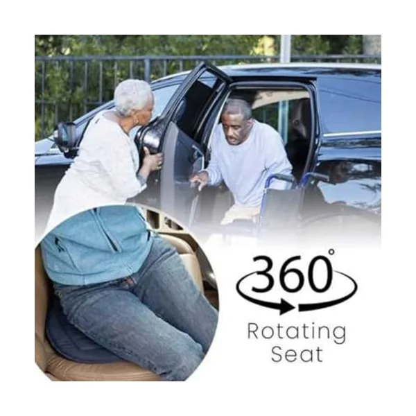 360 Rotating Seat Cushion for Car, Beneficial 360 Rotating Seat Cushion Elderly for Car, 360 Car Seat Swivel, Swivel Seat Cushion for Car for Elderly, for Those with Limited Mobility (2Pcs-F)