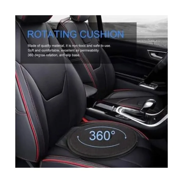 360 Rotating Seat Cushion for Car, Beneficial 360 Rotating Seat Cushion Elderly for Car, 360 Car Seat Swivel, Swivel Seat Cushion for Car for Elderly, for Those with Limited Mobility (2Pcs-F)
