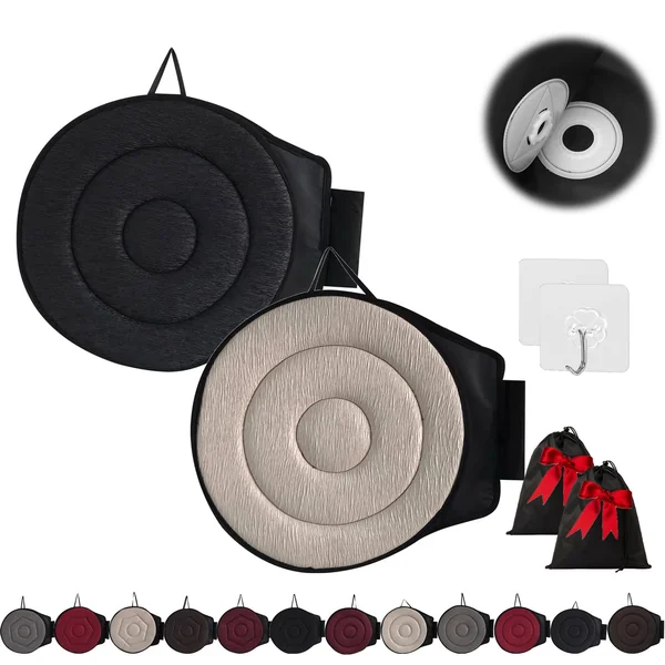 360 Rotating Seat Cushion for Car, Beneficial 360 Rotating Seat Cushion Elderly for Car, 360 Car Seat Swivel, Swivel Seat Cushion for Car for Elderly, for Those with Limited Mobility (2Pcs-F)