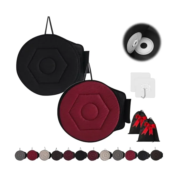 360 Rotating Seat Cushion for Car, Beneficial 360 Rotating Seat Cushion Elderly for Car, 360 Car Seat Swivel, Swivel Seat Cushion for Car for Elderly, for Those with Limited Mobility (2Pcs-H)