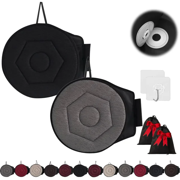 360 Rotating Seat Cushion for Car, Beneficial 360 Rotating Seat Cushion Elderly for Car, 360 Car Seat Swivel, Swivel Seat Cushion for Car for Elderly, for Those with Limited Mobility (2Pcs-I)