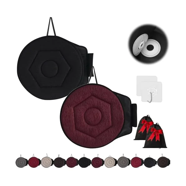360 Rotating Seat Cushion for Car, Beneficial 360 Rotating Seat Cushion Elderly for Car, 360 Car Seat Swivel, Swivel Seat Cushion for Car for Elderly, for Those with Limited Mobility (2Pcs-J)