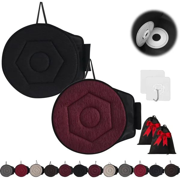 360 Rotating Seat Cushion for Car, Beneficial 360 Rotating Seat Cushion Elderly for Car, 360 Car Seat Swivel, Swivel Seat Cushion for Car for Elderly, for Those with Limited Mobility (2Pcs-J)