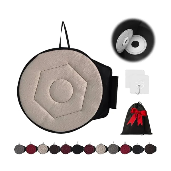 360 Rotating Seat Cushion for Car, Beneficial 360 Rotating Seat Cushion Elderly for Car, 360 Car Seat Swivel, Swivel Seat Cushion for Car for Elderly, for Those with Limited Mobility (Beige-B)