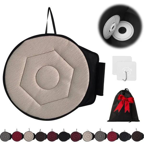 360 Rotating Seat Cushion for Car, Beneficial 360 Rotating Seat Cushion Elderly for Car, 360 Car Seat Swivel, Swivel Seat Cushion for Car for Elderly, for Those with Limited Mobility (Beige-B)
