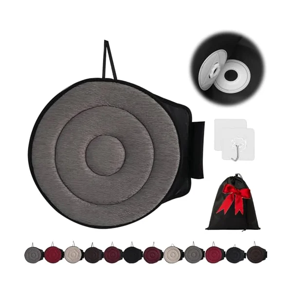 360 Rotating Seat Cushion for Car, Beneficial 360 Rotating Seat Cushion Elderly for Car, 360 Car Seat Swivel, Swivel Seat Cushion for Car for Elderly, for Those with Limited Mobility (Gray-A), Large