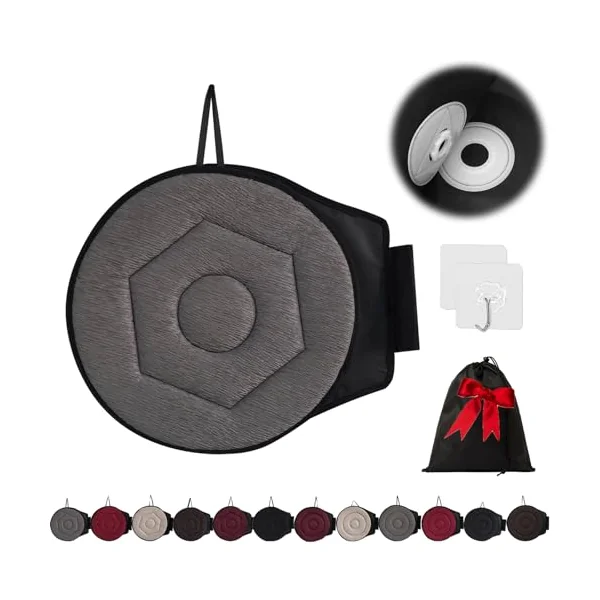 360 Rotating Seat Cushion for Car, Beneficial 360 Rotating Seat Cushion Elderly for Car, 360 Car Seat Swivel, Swivel Seat Cushion for Car for Elderly, for Those with Limited Mobility (Gray-B)