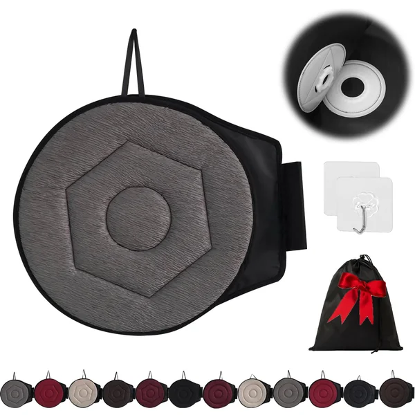 360 Rotating Seat Cushion for Car, Beneficial 360 Rotating Seat Cushion Elderly for Car, 360 Car Seat Swivel, Swivel Seat Cushion for Car for Elderly, for Those with Limited Mobility (Gray-B)