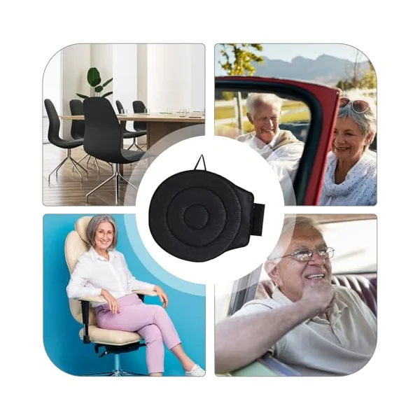 360 Rotating Seat Cushion for Car Portable Disc Pad Chair Assist Reduce Hip | Chair Mat Elderly Child Pregnant Woman Safety Rotating Disc Pad Assist Portable Chairs Car Vehicle