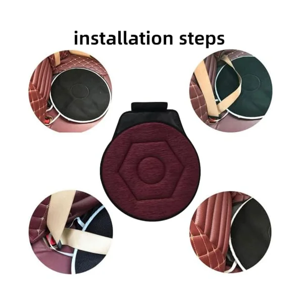 360 Rotating Seat Cushion for Car, Rotating Seat Cushion 360 Degrees Elderly Support, Portable Rotating Memory Foam Car Seat Pad, Beneficial 360 Rotating Seat Cushion (Black,Rhombic)