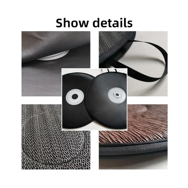 ​​360 Rotating Seat Cushion for Car, Rotating Seat Cushion 360 Degrees Elderly Support, Portable Rotating Memory Foam Car Seat Pad, Beneficial 360 Rotating Seat Cushion (Black,Rounded)