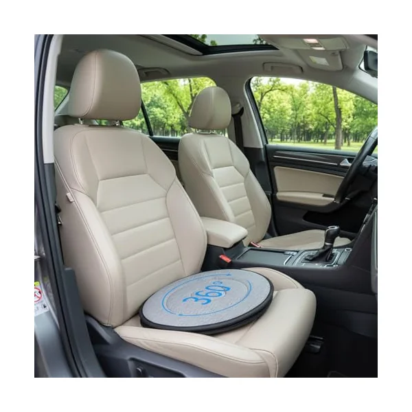 360 Rotating Seat Cushion for Car, Rotating Seat Cushion Elderly for Car, Car Transfer Aids for Elderly, Rotating Round Seat Cushion, Car Rotating to Rotate Office Chair Swivel Chair(Deep Red)