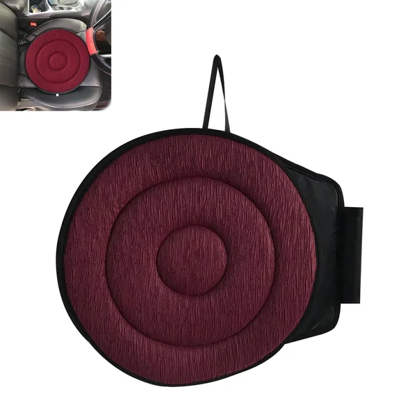 360 Rotating Seat Cushion for Car, Rotating Seat Cushion Elderly for Car, Car Transfer Aids for Elderly, Rotating Round Seat Cushion, Car Rotating to Rotate Office Chair Swivel Chair(Deep Red)
