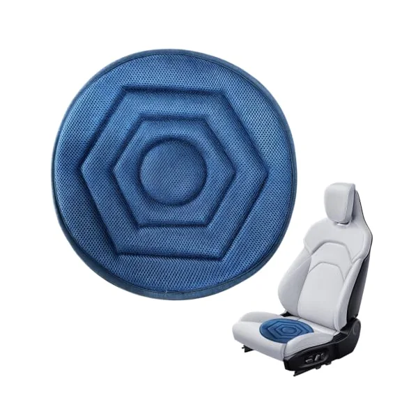 360° Swivel Car Seat Cushion Elderly Cushions Mobility Aid 15 In | Lightweight Breathable Polyester Portable Non-slip Round Rotating Elderly Disabled Mobility Aid for Vehicle Office Wheelchair