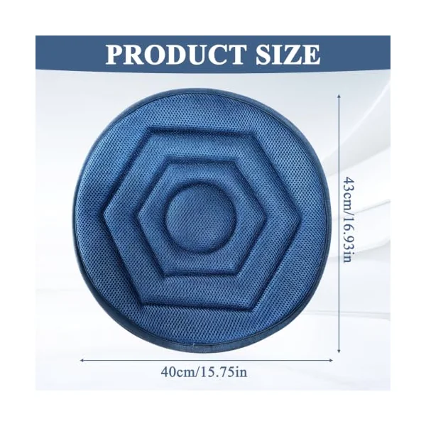 360° Swivel Car Seat Cushion Elderly Cushions Mobility Aid 15 In | Lightweight Breathable Polyester Portable Non-slip Round Rotating Elderly Disabled Mobility Aid for Vehicle Office Wheelchair