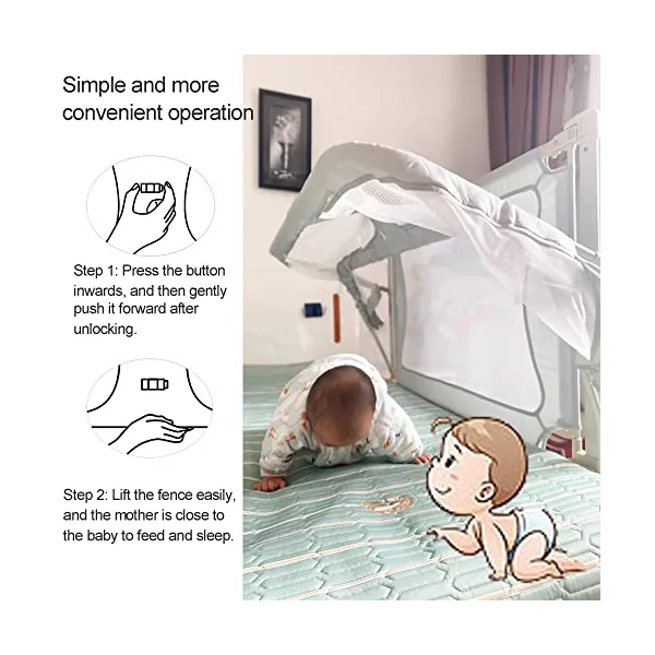 3 in 1 Baby bassinets bedside sleeper,120x50cm,co sleeper for baby in bed,Portable Crib,co sleeper bassinet attach to bed,baby beds,breathable and visible mesh window and sturdy aluminum alloy ( Color