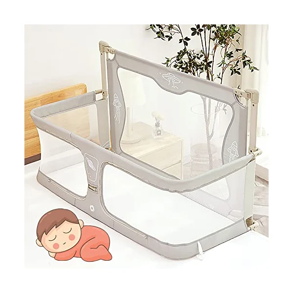 3 In 1 Baby Cosleeper Bed,co Sleeper For Baby In Bed,Cosleeper In Bed,bed Bassinet For Baby Co Sleeper,next To Me,breathable And Visible Mesh Window,soft Washable Liner Cover And Sturdy Aluminum Alloy