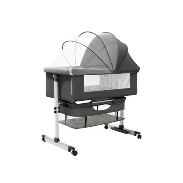 3 in 1 Baby Crib, Baby Cradle, Bassinet, Infant Cot, Bedside Sleeper, Travel Cot, with Mattress and Changing Table, Folding, Adjustable, Rocking, Portable Crib, Mosquito Net and Wheels New