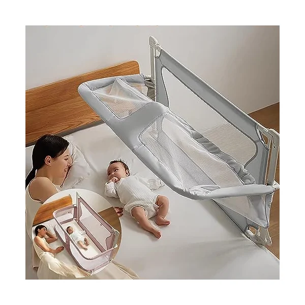3 In 1 Baby Crib,Bed Bassinet For Baby For Co Sleeper,Next To Me Crib,Baby Bassinet Bedside,Portable Baby Crib,Breathable And Visible Mesh Window,Soft Washable Liner Cover,Easy To Assemble,47*19.7In (