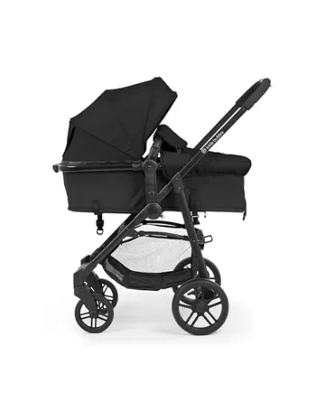 3 in 1 Travel System with Astral Baby Car Seat – Ickle Bubba Star Convertible Pram Travel System, Pushchair & Infant Carrier Bundle, from Birth Baby Pram and Car Seat (Black)