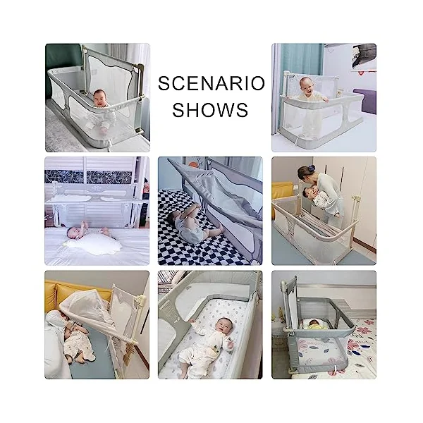 3 In 1Baby Bedside Sleeper,Multifunctional Mattress,summer Cool Mat,changing Mat And Shaping Pillow,breathable And Visible Mesh Window,soft Washable Liner Cover,bed Attachment For Baby For Co Sleeping