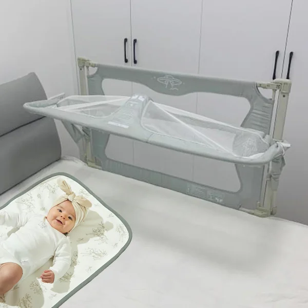 3 In 1Baby Bedside Sleeper,Multifunctional Mattress,summer Cool Mat,changing Mat And Shaping Pillow,breathable And Visible Mesh Window,soft Washable Liner Cover,bed Attachment For Baby For Co Sleeping