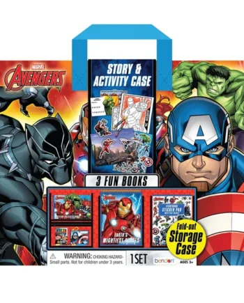 3 Marvel Story Books & Activity Case