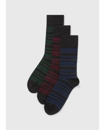 3 Pack Multicolour Stripe Modal Socks
