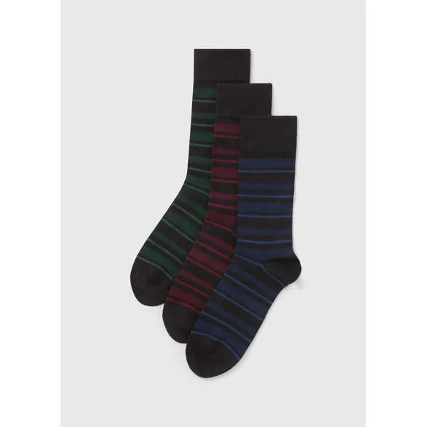 3 Pack Multicolour Stripe Modal Socks