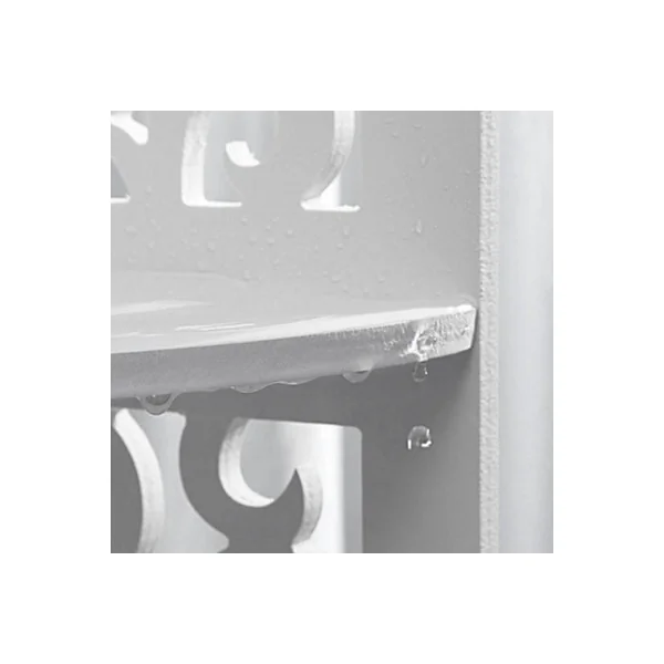 3 Tier Freestanding Corner Bathroom Shelf Carved Shower Storage Organizer Display Rack Shelving Unit White
