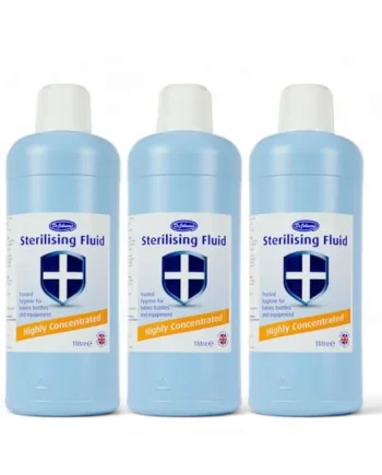 3 x 1L Dr. Johnson's Sterilising Fluid - Highly Concentrated - Powerful Antibacterial Solution Effective Germ Killer - Trusted hygiene for babies bottles and equipment