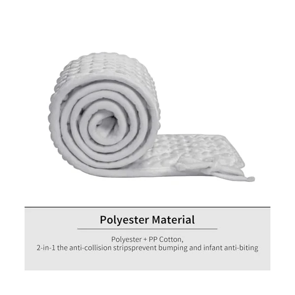 3pcs Baby Crib Rail Cover Protector Set - Cot Rail Protectors Safe Teething Guard Wrap for Standard Crib - 128x18 cm/68x18 cm Cot Teething Rail Protectors (Grey)