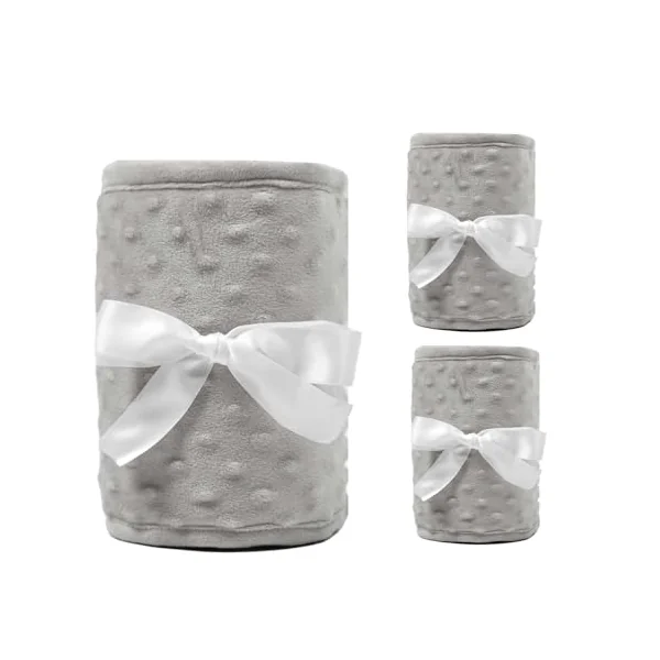 3pcs Baby Crib Rail Cover Protector Set - Cot Rail Protectors Safe Teething Guard Wrap for Standard Crib - 128x18 cm/68x18 cm Cot Teething Rail Protectors (Grey)