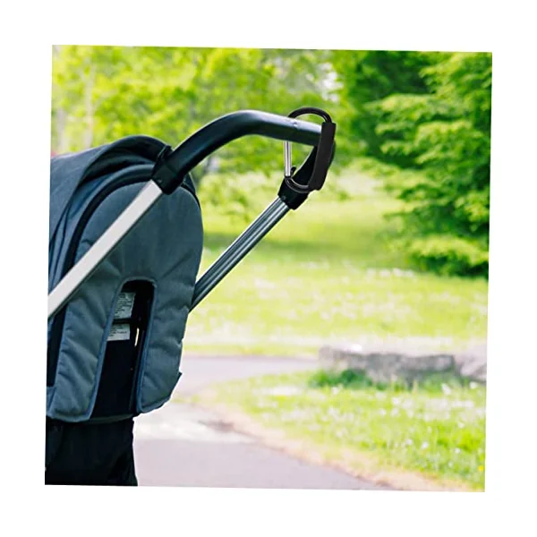 3pcs Baby Stroller Hooks Aluminum Alloy Convenient Hangers for Shopping Bags Black Stroller Accessories for Parents
