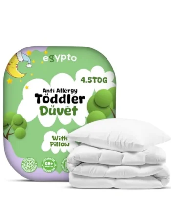 4.5 Tog Anti-Allergy Cot Duvet and Pillow Set – Soft & Lightweight Toddler Duvets – Machine Washable – Cot Bed Duvet for Children, Toddlers (120cm x 150cm, 4.5 TOG)