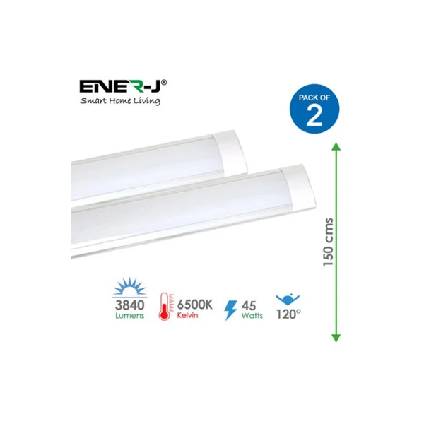 45W LED Prismatic Batten Fitting, 150cms, 6500K (Pack of 2 units)