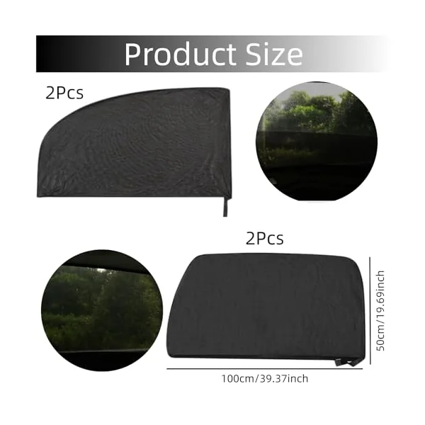 4 Pieces Car Window Shades for Baby Stretchable Breathable Mesh Sun Shade UV Protection Car Side Window Covers for Kids Adults Infants Toddlers Pets Universal Seat Sun Blocker for Most Cars SUV Saloon